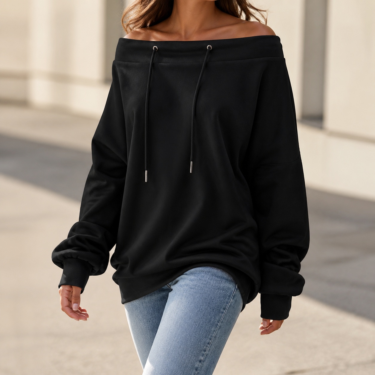 Sweat-shirt pour femmes à épau - Winter Clothing Drawing avis et prix